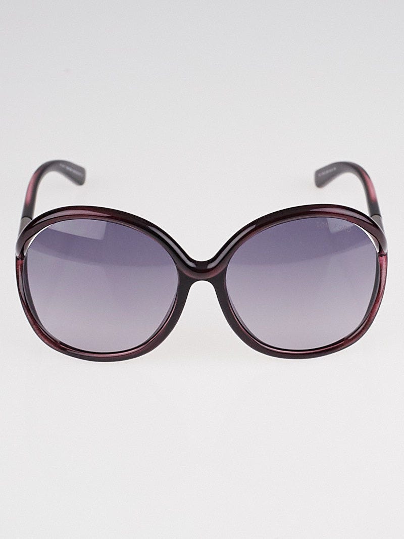 Tom Ford Purple Frame Gradient Tint Oversized Rhi Sunglasses