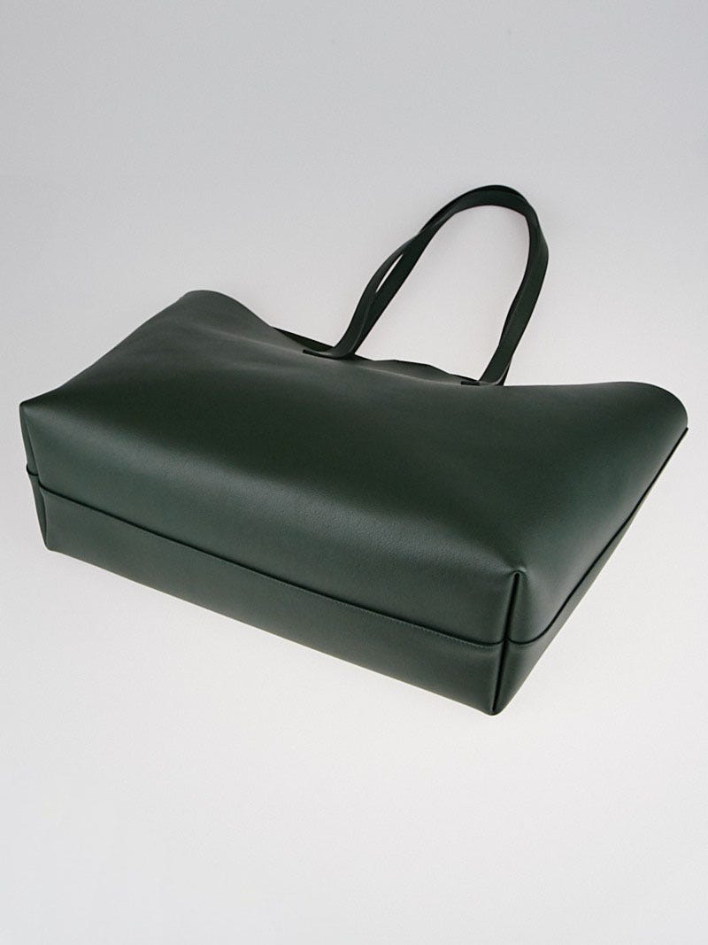 トートバッグ SAINT LAURENT DARK GREEN LEATHER SHOPPING BAG Yves Saint Laurent Dark Green Leather Saint Laurent Large