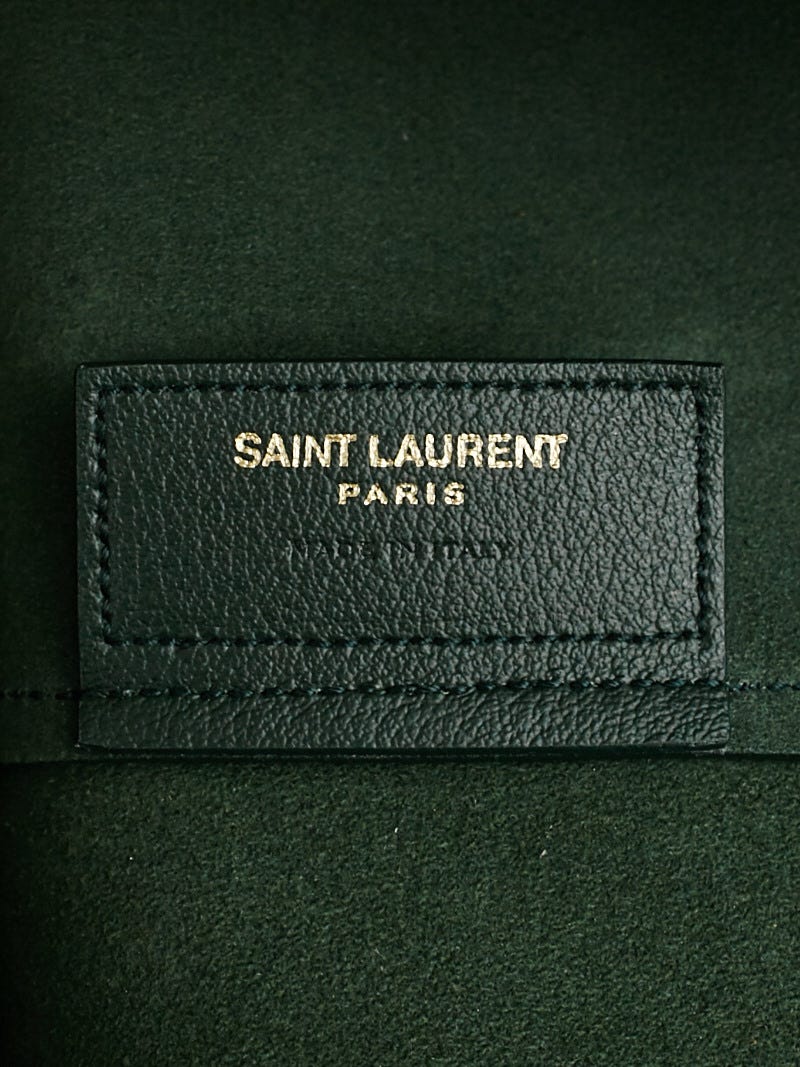 Yves Saint Laurent Dark Green Leather Saint Laurent Large