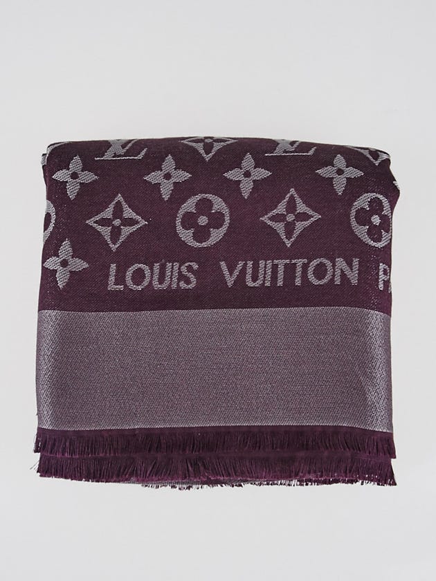 Louis Vuitton Amarante Monogram Wool/Silk Shine Shawl Scarf