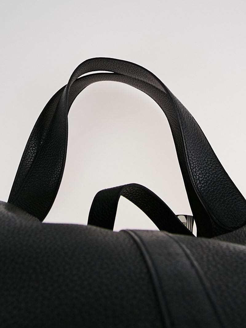 Hermes 31cm Black Clemence Leather Picotin Lock TGM Bag - Yoogi's Closet