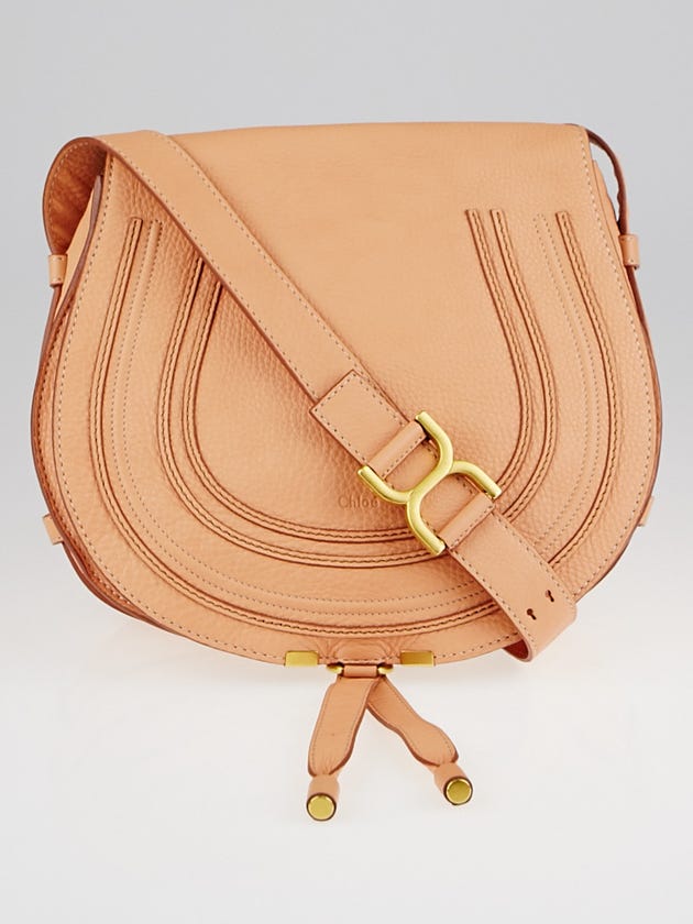 Chloe Coral Pop Pebbled Leather Large Marcie Crossbody Bag