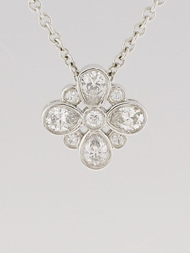 Tiffany & Co. Platinum and Diamond Enchant Flower Pendant Necklace