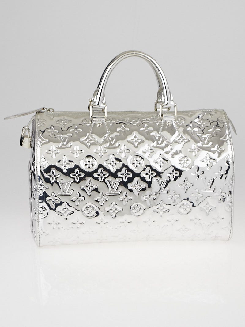 A LIMITED EDITION SILVER MONOGRAM MIROIR SPEEDY 30 WITH SILVER