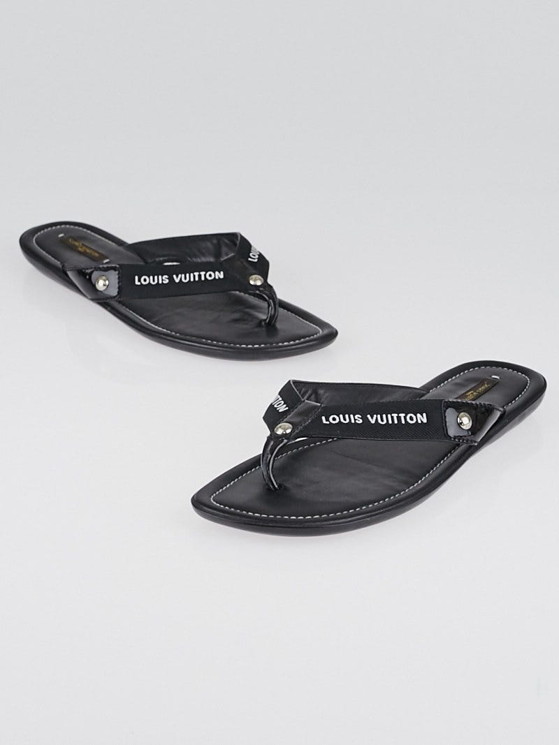 Louis Vuitton - Authenticated Sandal - Cloth Black for Women, Very Good Condition