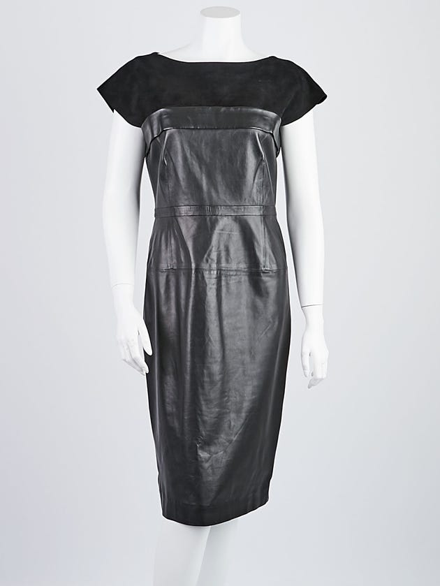 Gucci Black Leather/Suede Dress Size 8/42