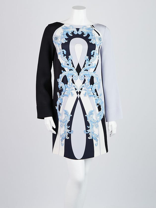 Emilio Pucci Blue/White Silk Dress Size 8/42