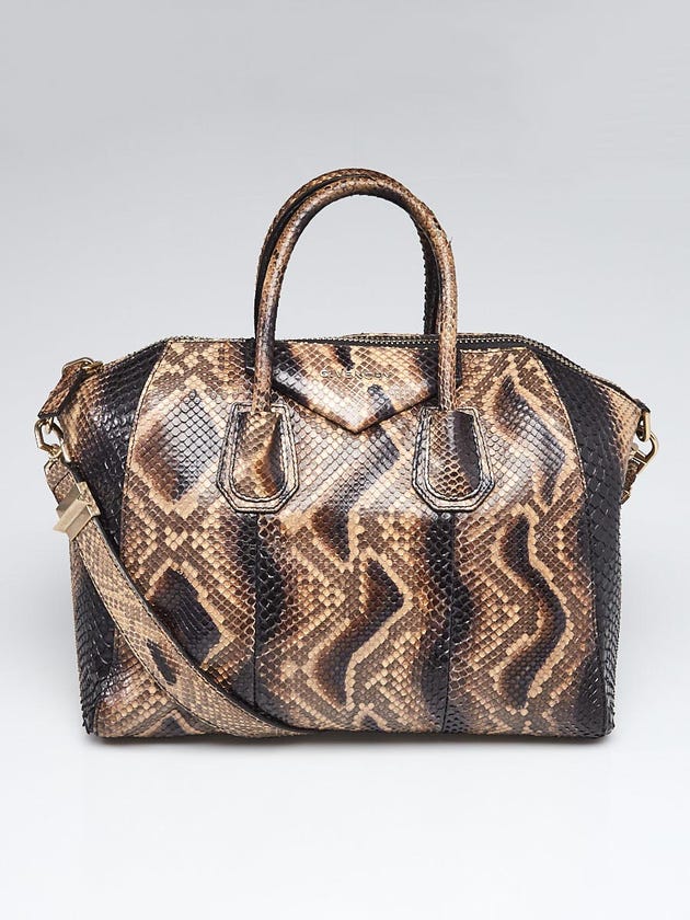 Givenchy Brown/Beige Python Leather Medium Antigona Bag