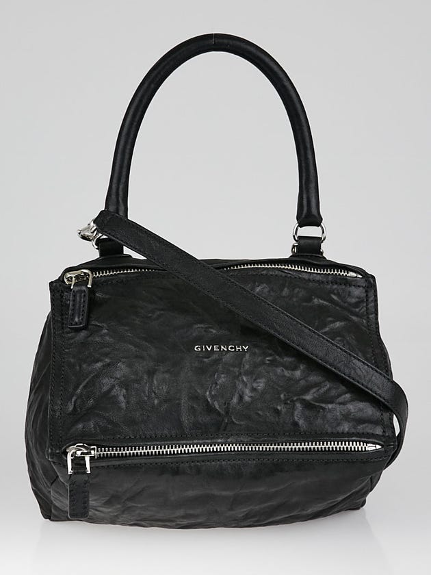 Givenchy Black Wrinkled Sheepskin Leather Small Pandora Bag