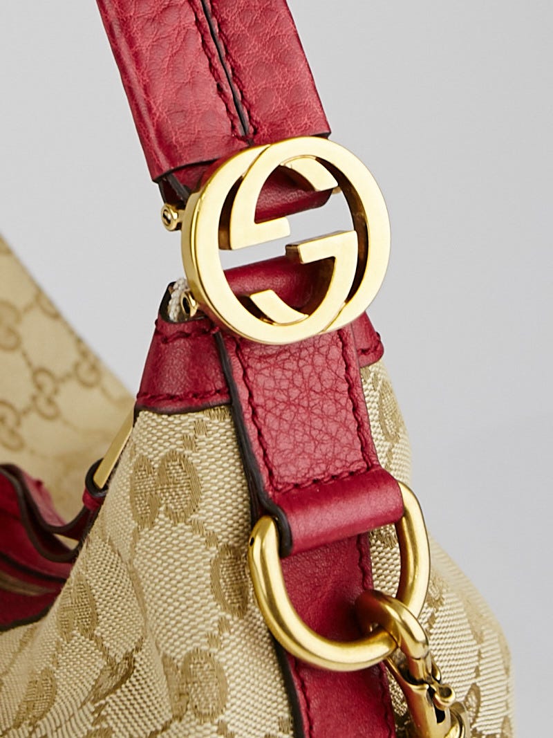 Gucci Beige/Red GG Canvas Miss GG Original Hobo Bag