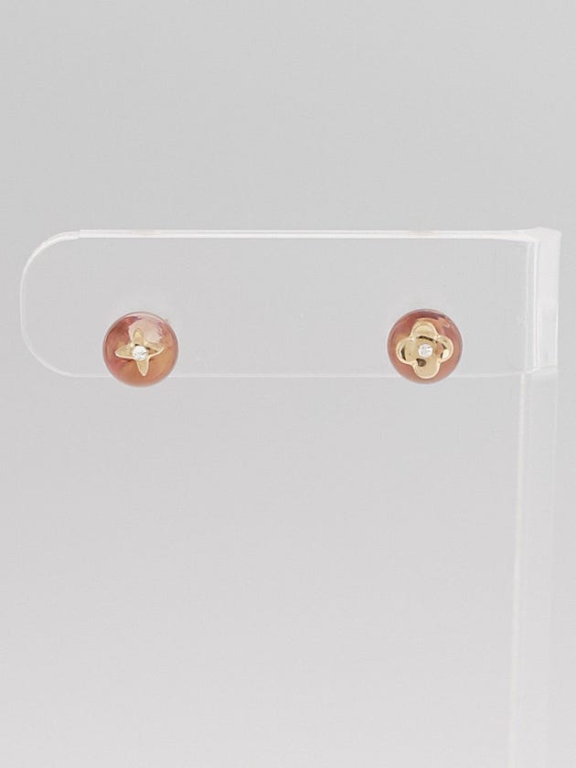 Louis Vuitton Clear Resin Monogram Stud Earrings Set