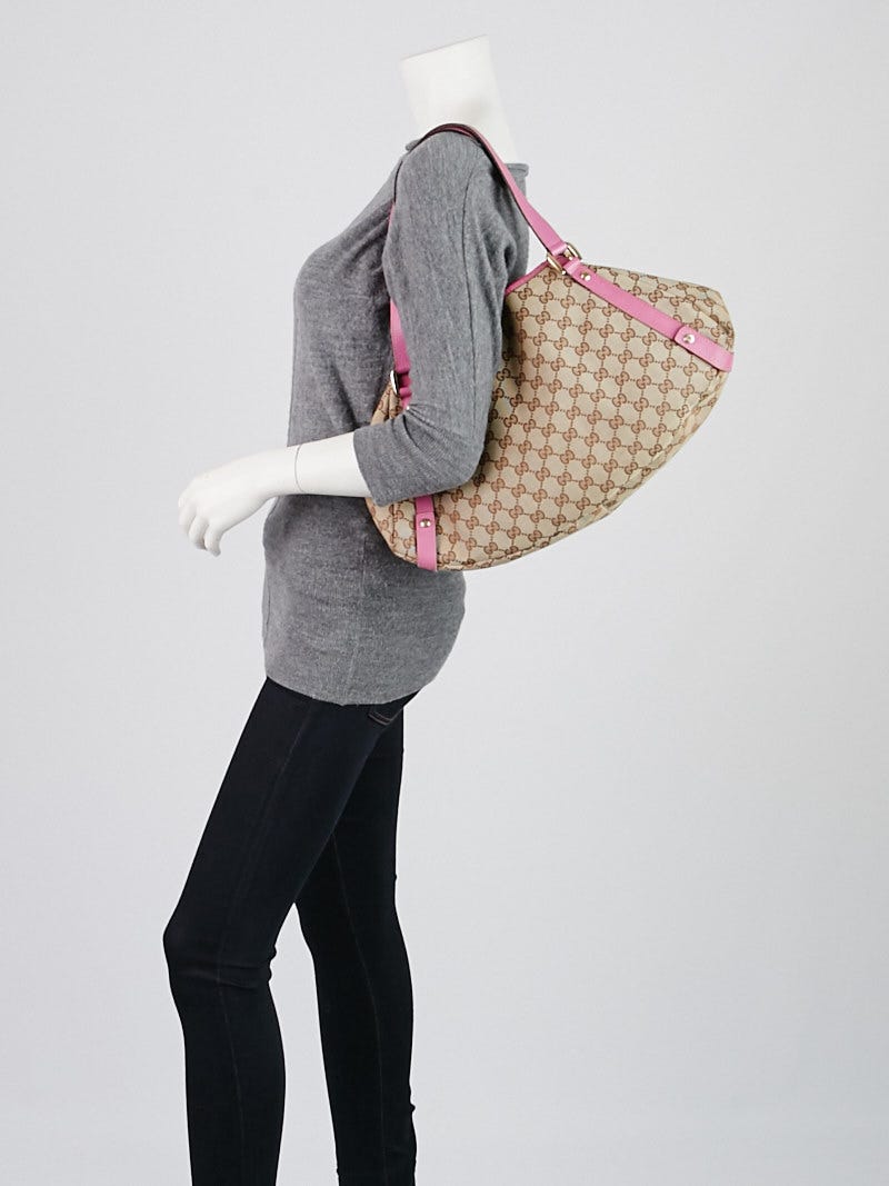 Gucci Beige/Pink GG Canvas Abbey Tote Bag | Yoogi's Closet
