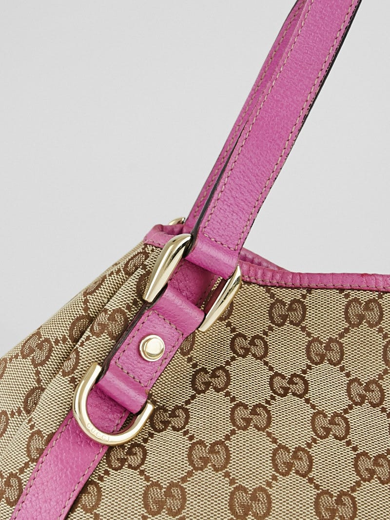 Gucci Beige/Pink GG Canvas Abbey Tote Bag | Yoogi's Closet