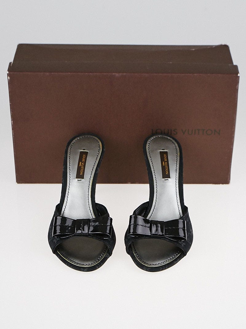 Louis Vuitton Black Monogram Mini Lin Grenadine Open-Toe
