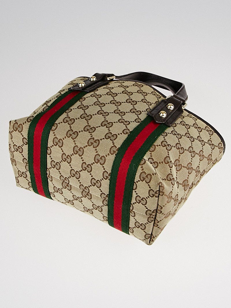 Vintage Gucci GG Canvas Beige/ Black Jolicoeur Medium Tote Bag 1373964 –  KimmieBBags LLC