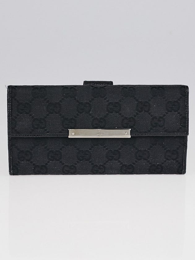 Gucci Black GG Canvas Continental Flap Wallet
