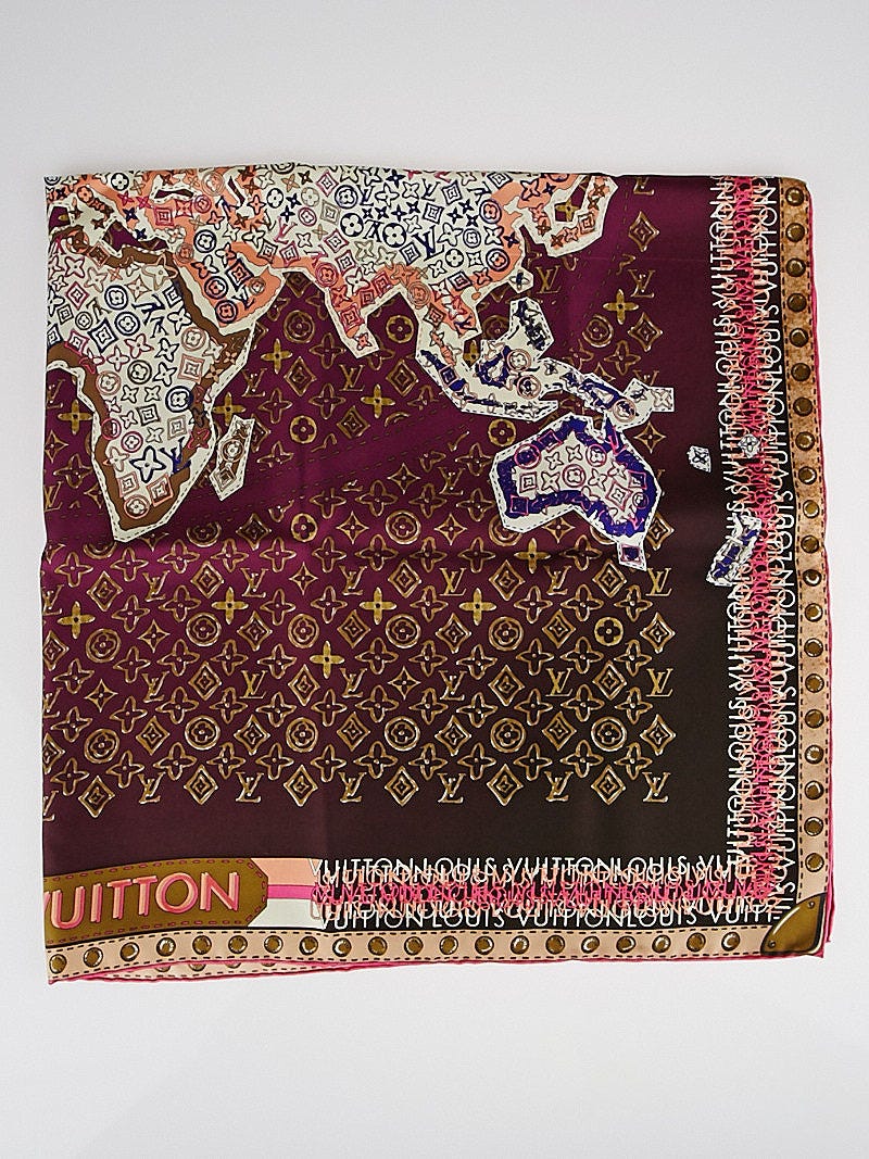 LOUIS VUITTON 世界地図デザイン スカーフ Louis Vuitton World Map Square 90 Scarf ○ Labellov ○ Buy