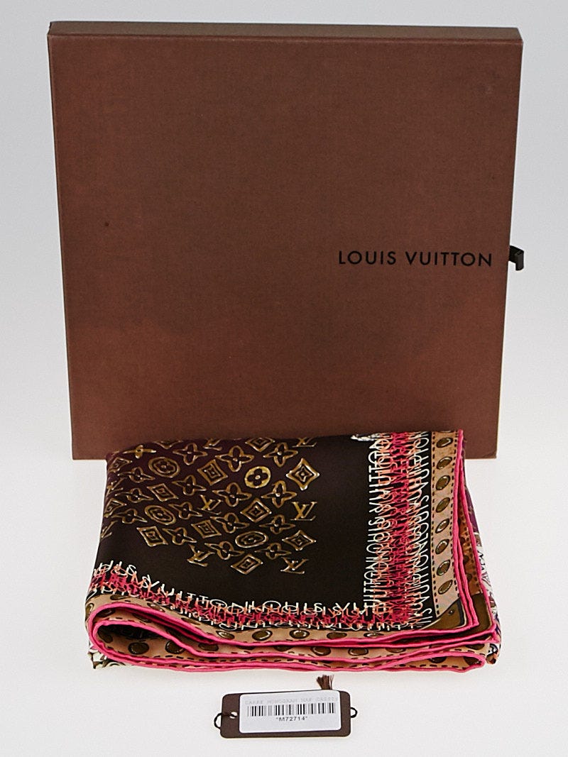 LOUIS VUITTON シルク Louis Vuitton Cassis Square Silk Monogram Map Scarf | Yoogi's Closet