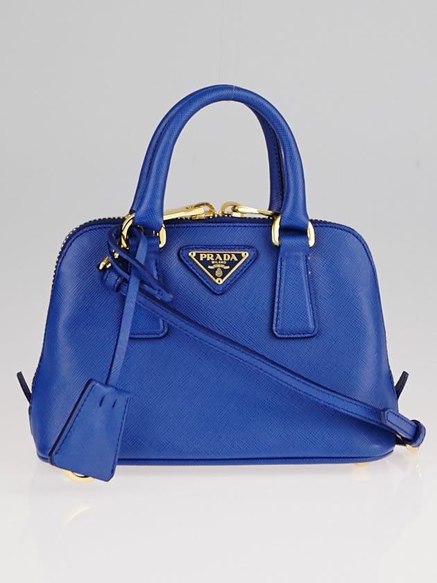 Prada Azzurro Saffiano Lux Leather Mini Bag BL0851
