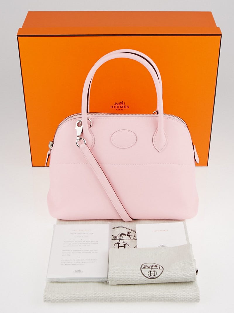 希少【HERMES】ピンク エプソムレザー BOLIDE ハンドバッグ Hermes Bolide bag 27 Rose confetti Epsom leather Silver