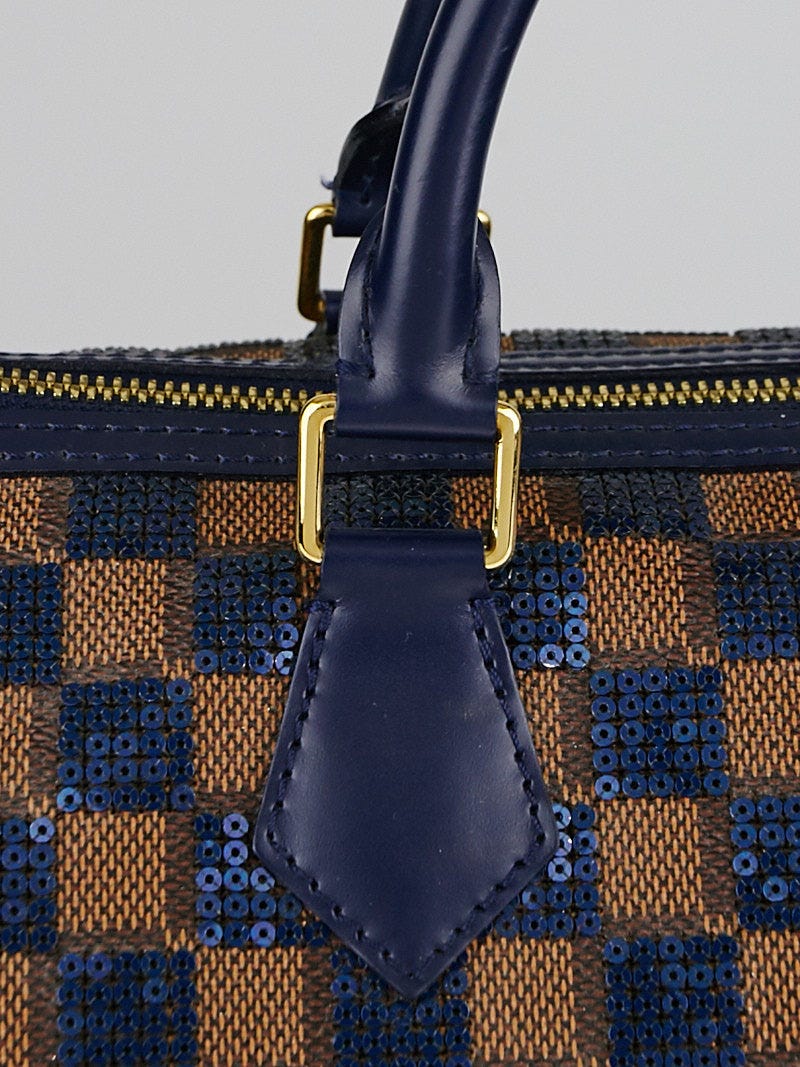 Louis Vuitton Blue Damier Paillettes Speedy 30 - modaselle