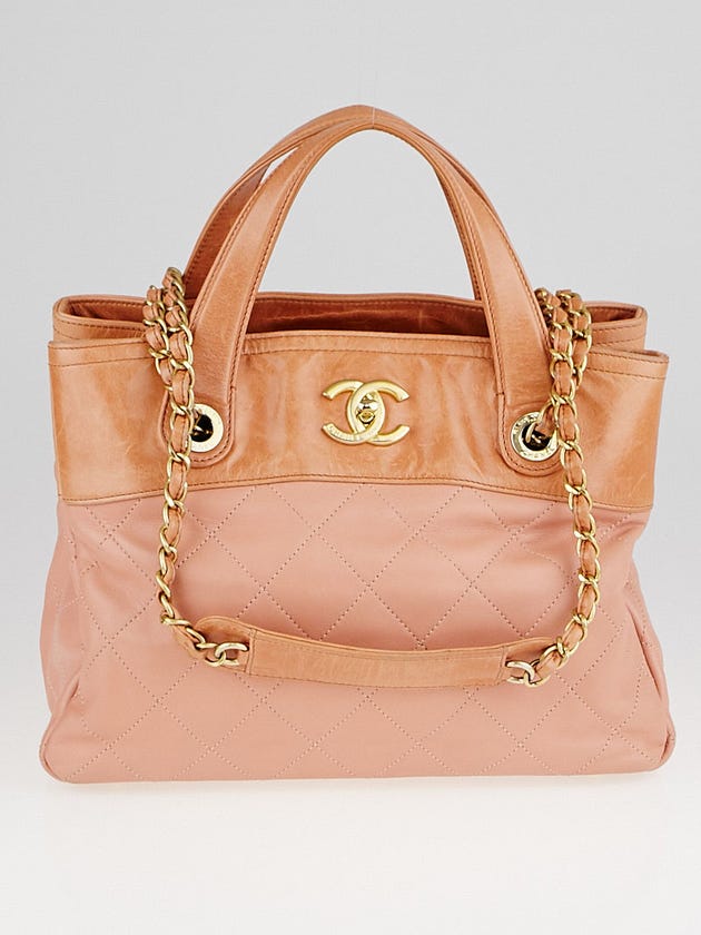 Chanel Tan Quilted Leather In-the-Mix Small Tote Bag