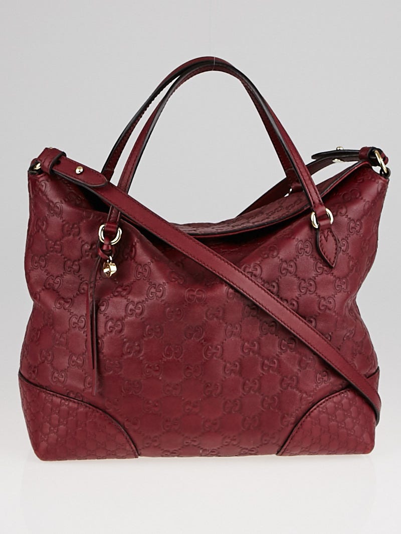 Gucci Red Guccissima Leather Bree Top Handle Bag | Yoogi's Closet