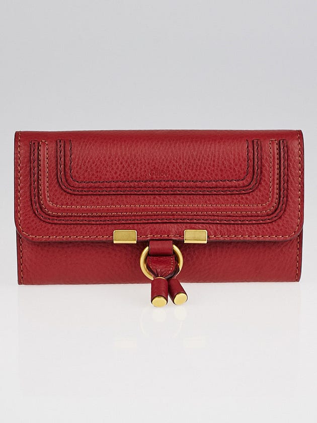 Chloe Red Leather Marcie Long Flap Wallet