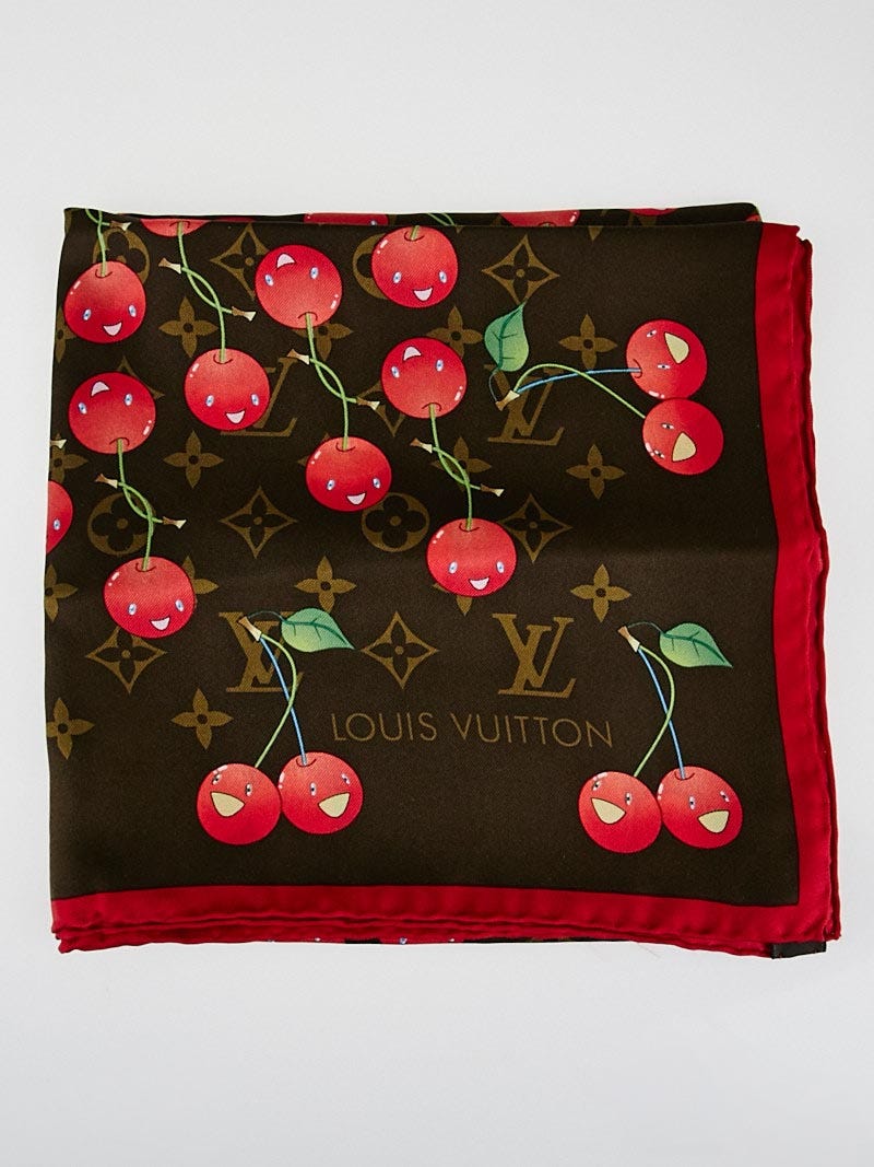 Louis Vuitton, Accessories, Louis Vuitton Takashi Murakami Preowned  Cherry Print Monogram Scarf