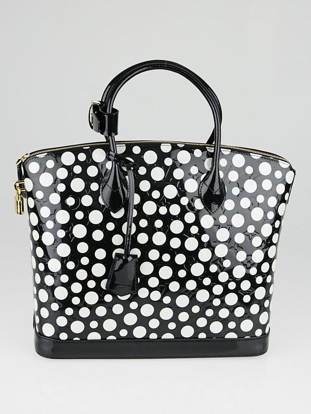 Louis Vuitton Limited Edition Yayoi Kusama Black Monogram Vernis Dots Lockit MM Bag