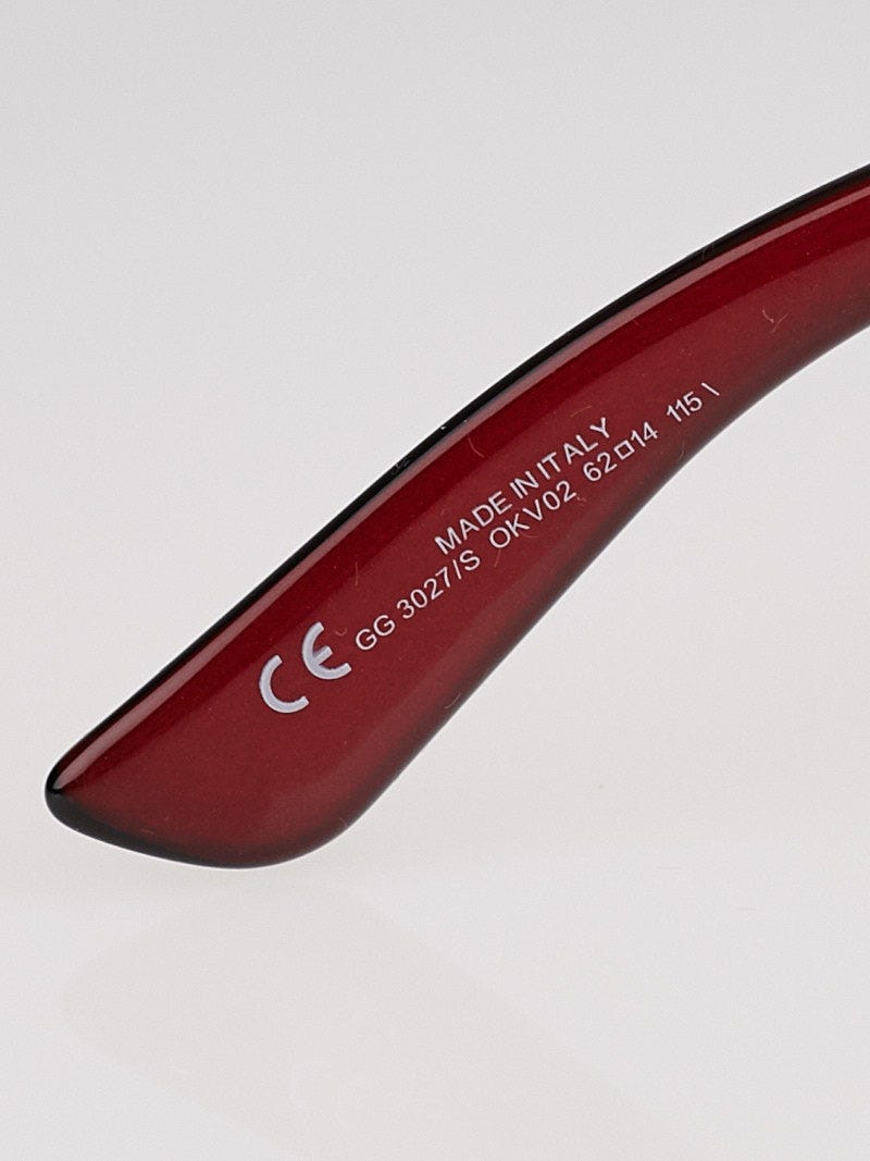 Gucci Red Frame GG Crest Sunglasses-3027/S | Yoogi display picture 2