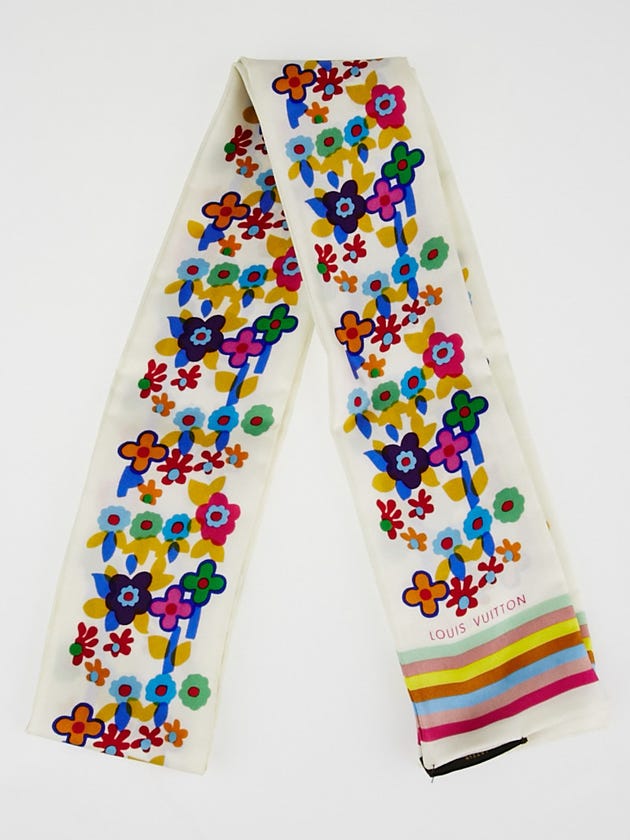 Louis Vuitton Multicolor Floral Silk Bandeau Scarf