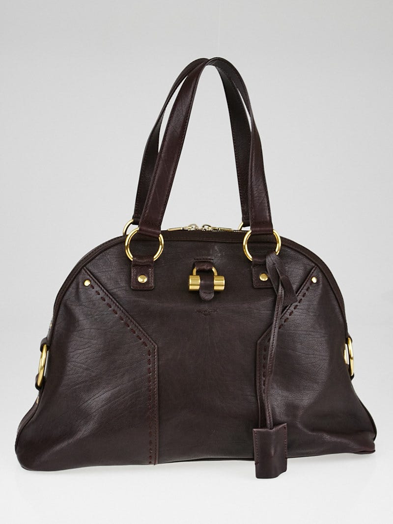 Yves Saint Laurent Bordeaux Calfskin Leather Large Muse Bag | Yoogi's Closet