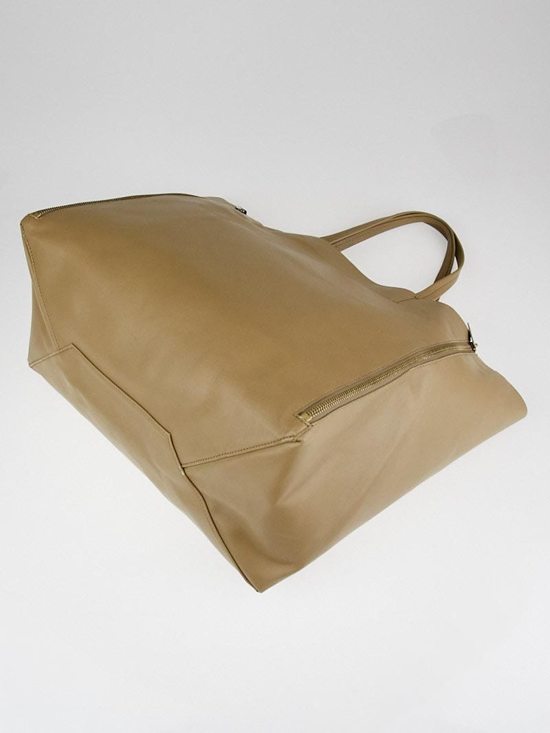 Celine Beige Leather Horizontal Zip Cabas Tote Bag | Yoogi's Closet