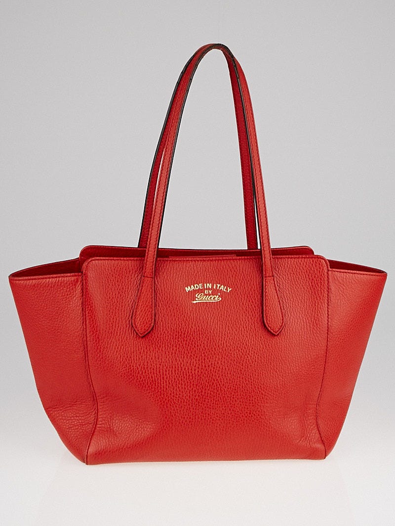 Gucci Orange Pebbled Leather Small Swing Tote Bag | Yoogi Orange Gucci swing Tote main image 0