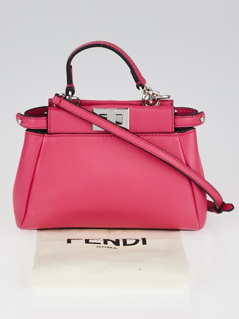 Fendi Fuchsia Nappa Leather Micro Peekaboo Bag 8M0355 | Yoogi's Closet