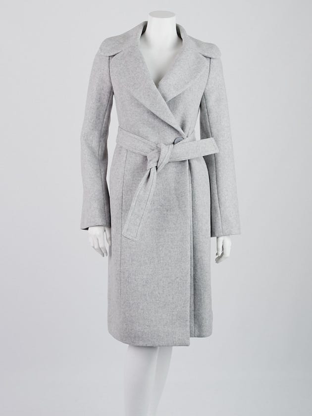 Stella McCartney Grey Wool Belted Long Coat Size 36