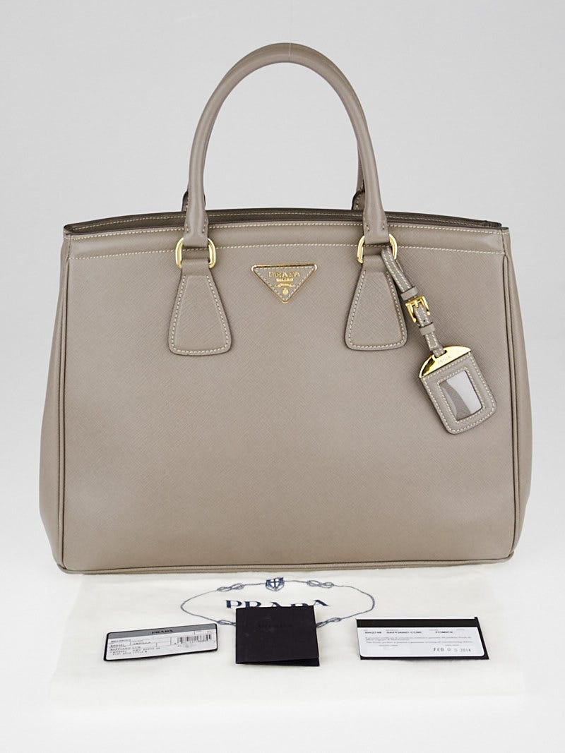 Prada Beige Saffiano Lux Leather Parabole Tote Prada | The Luxury Closet