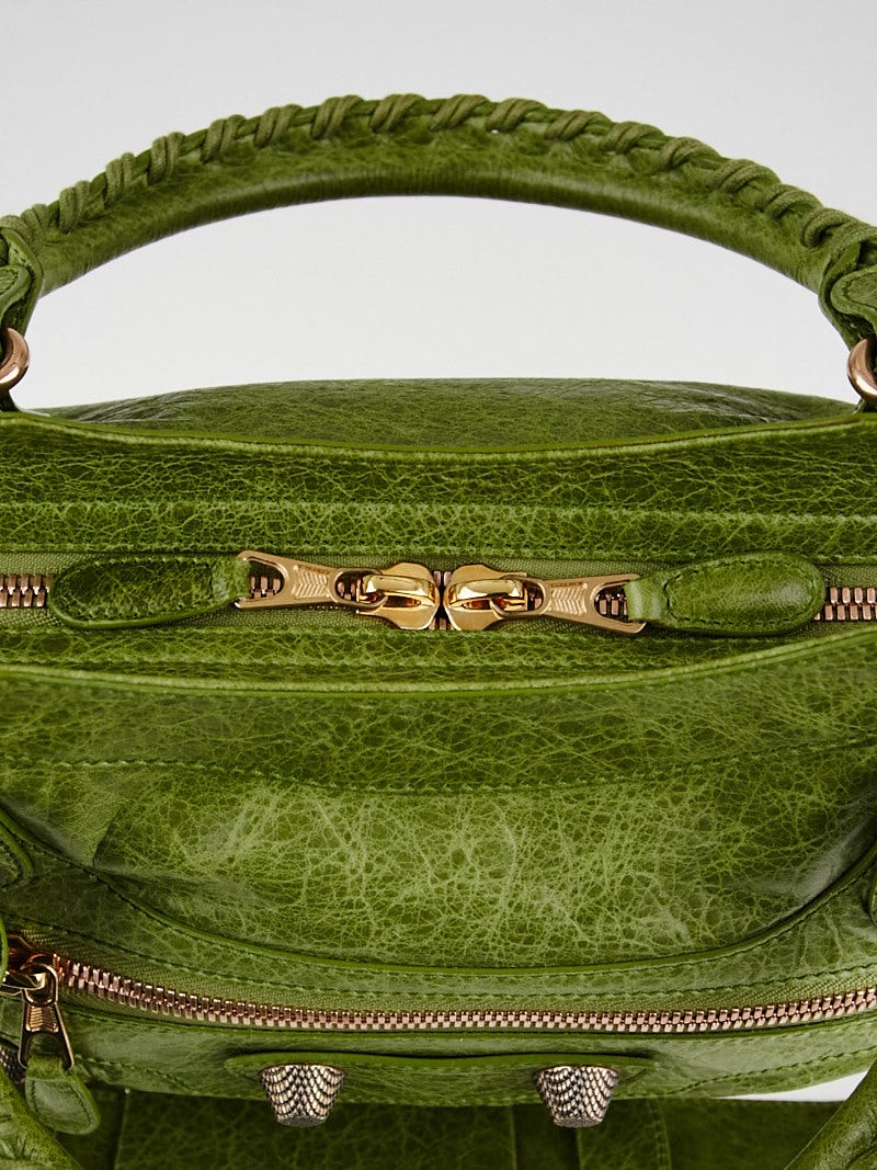 Balenciaga Light Olive Lambskin Leather Giant 21 Rose Gold City