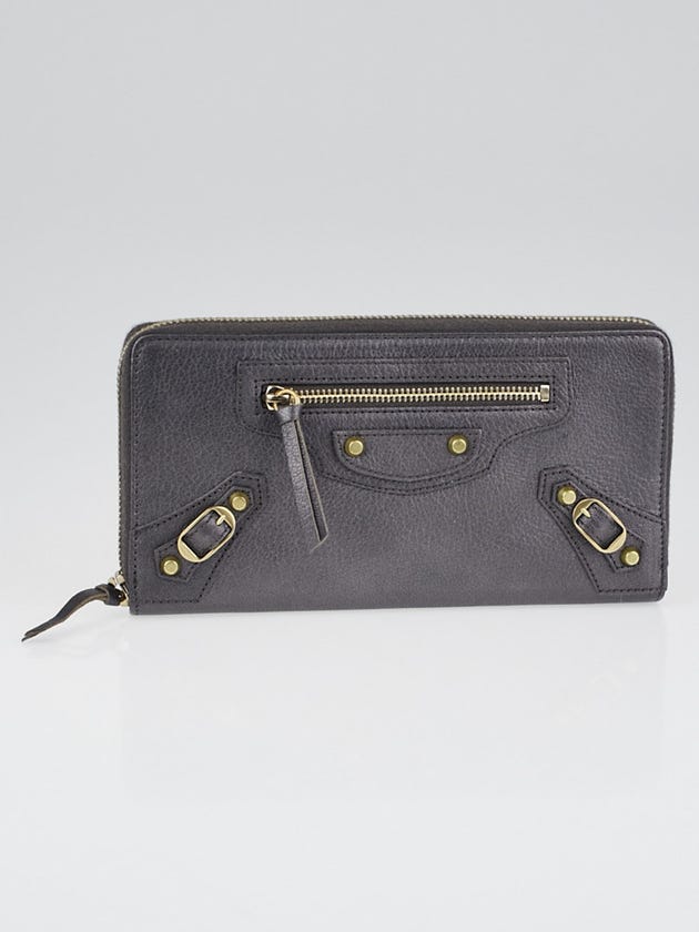 Balenciaga Bronze Chevre Leather Classic Continental Zip Around Wallet