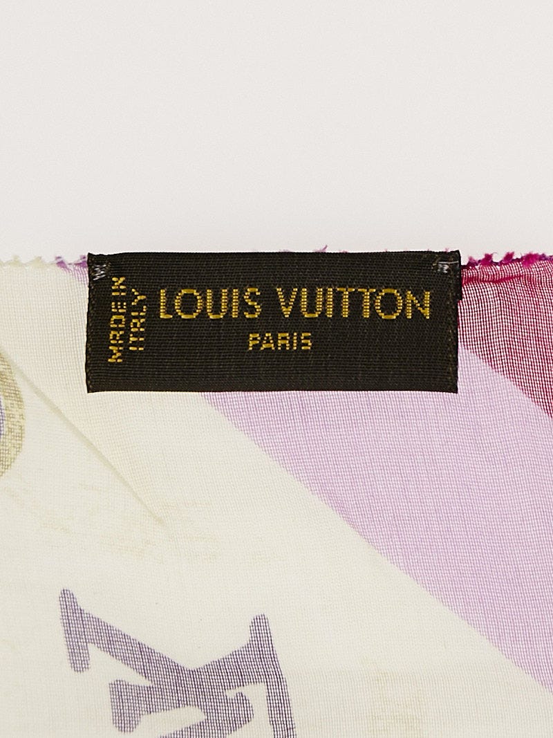 Louis Vuitton White Monogram Multicolore Cotton Square Scarf - Yoogi's  Closet