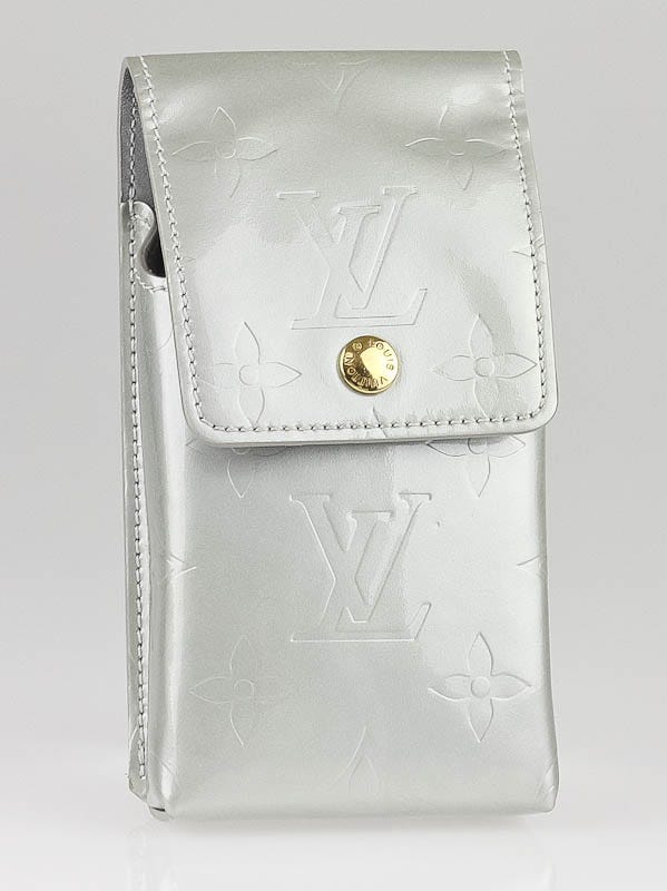 Louis Vuitton Silver Monogram Vernis Greene Cell Phone Case Holder