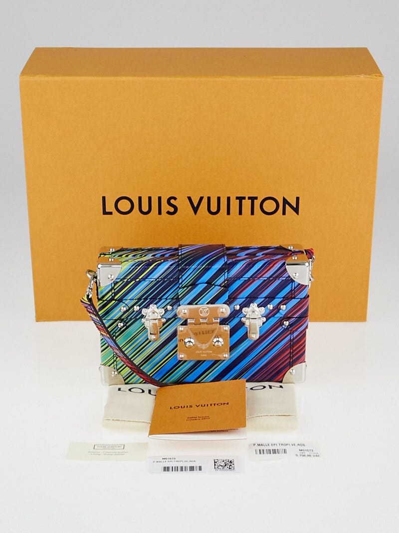 Louis Vuitton Tropical EPI Leather Petite Malle Keychain Silver Hardware (Like New), Womens Handbag