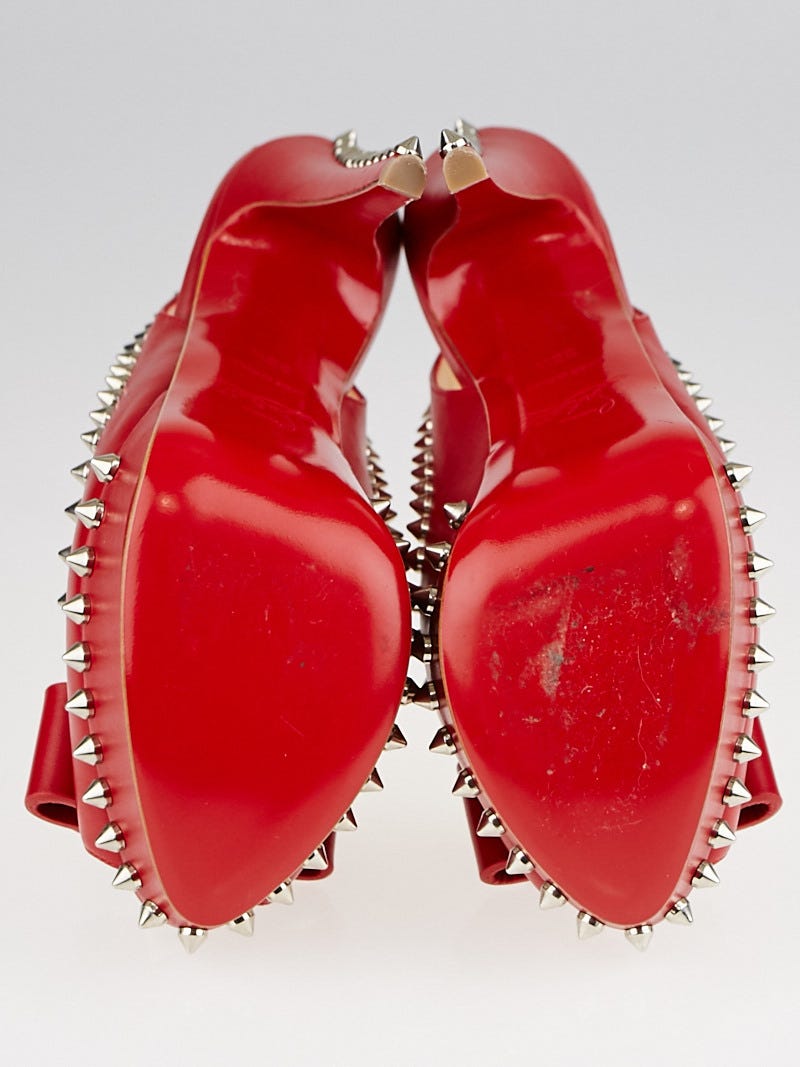 Christian Louboutin Red Leather Lady Clou VIP 150 Spiked Christian Louboutin Red Leather Lady Clou VIP 150 Spiked