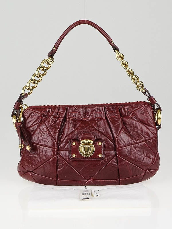 Marc Jacobs Bordeaux Leather Patchwork Camila Bag | Yoogi's Closet