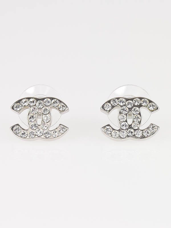 silver coco chanel earrings