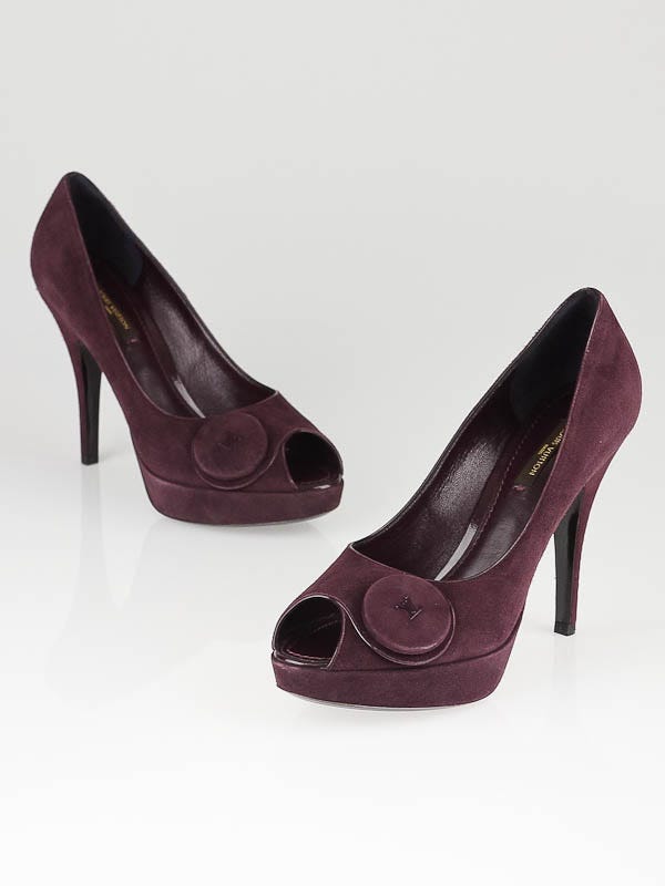 Louis Vuitton Peep Toe Suede Pumps