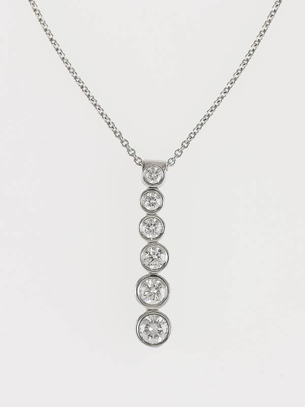 Tiffany & Co. Platinum and Graduated Diamond Jazz Drop Pendant Yoogi