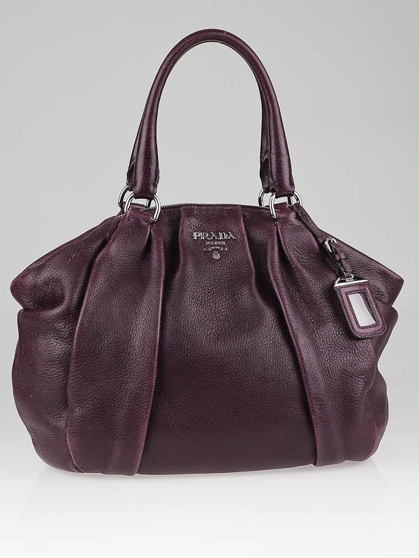 Prada Purple Cervo Leather Antik Bowler Bag BL0535 - Yoogi's Closet
