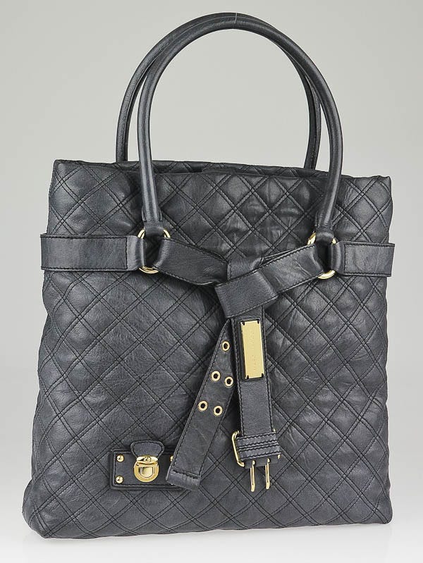 Marc Jacobs Grey Quilted Leather Casey Tote Bag